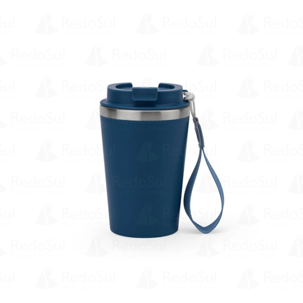 Copo de viagem personalizado em aço inox reciclado com parede dupla 460 ml Copo de viagem personalizado em aço inox reciclado com parede dupla 460 ml